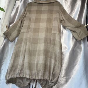 Dorman Plaid Check Button Front Tunic Dress Size Large Lagenlook Bohemian Dress